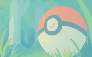 A Pokéball sitting on some grass